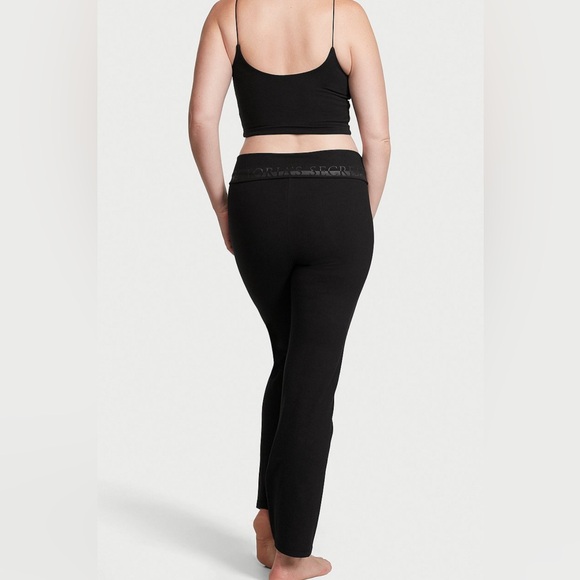NWT Victoria’s Secret Cotton Yoga Foldover Flare Leggings - Picture 3 of 5